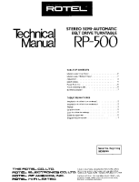 Rotel RP-500 - Technical manual 